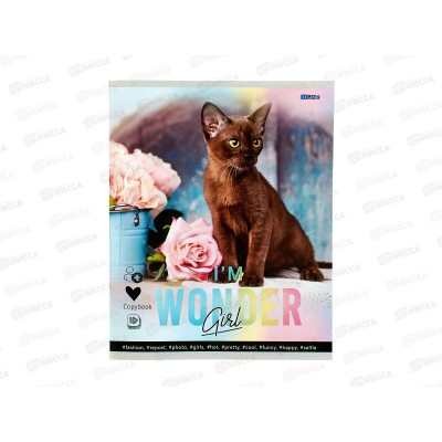 Тетрадь 48л клетка Legend Очаровательные котики, мел.обл., Т48-4363 *80