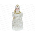 Снегурочка в бело-золотой шубе, 30см Т-6351