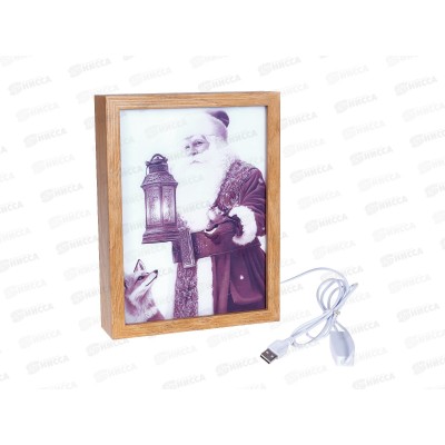 Светодиод. светильник Картина "Дед Мороз и Внучка" 65 LED, СН-2843 Светодиод. светильник Картина "Дед Мороз и Внучка" 65 LED, СН-2843