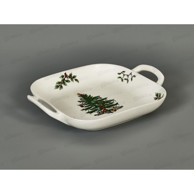 Блюдо "Елочка с ручками" 24*19*3,8см керам 893-242