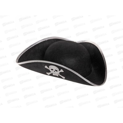 Шляпа карнавал "Большой Пират" белый ободок 773-054