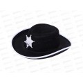 Шляпа карнавальная  &quotШериф&quot с белым кантом 770-0237