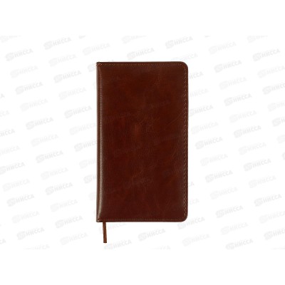 Еженедельник Qredo &quotNebraska&quot А6, 64л, недатир., кожзам, коричн., 15-6922