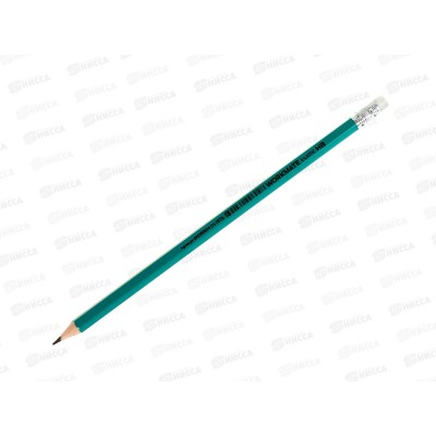 Карандаш ч/г с ласт. Workmate HB пласт, зелен. корп, 14-7873 *12/2880