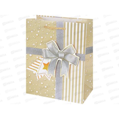 Пакет подарочный MI 18х23х10см Персиковый бантик, ППК-2208  *12