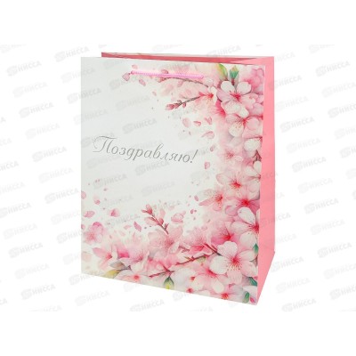 Пакет подарочный MI 26,4х32,7х13,6см Сакура, ППК-2767 *12
