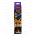 Карандаши  6цв QREDO "FOX" пластик, трехгранные, 15-3177  *24/480 Карандаши  6цв QREDO "FOX" пластик, трехгранные, 15-3177  *24/480