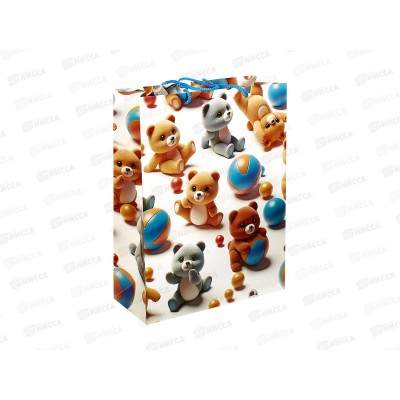 Пакет подарочный MI 31х42х12см Медведи с мячами ППК-7580 *12