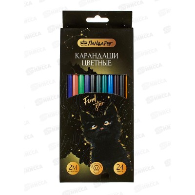 Карандаши 24цв ПандаРог "Mystery cat" пластик, 15-7504 *6/120 Карандаши 24цв ПандаРог "Mystery cat" пластик, 15-7504 *6/120