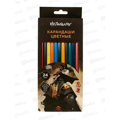Карандаши 24цв ПандаРог &quotНиндзя&quot пластик, 15-5903 *6/120
