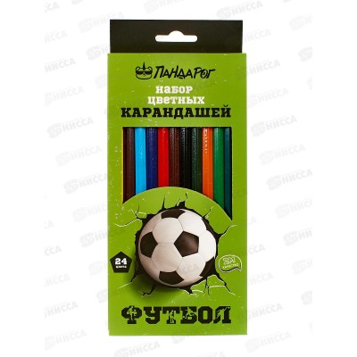 Карандаши 24цв ПандаРог "Футбол" деревянные, 15-3158 *6/120 Карандаши 24цв ПандаРог "Футбол" деревянные, 15-3158 *6/120