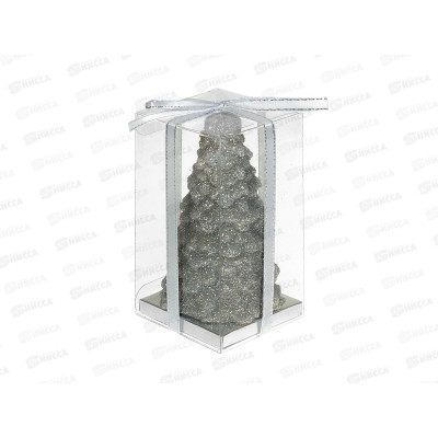 Свеча "Сказочная елочка" 5,5*10см серебро 221-053 Свеча "Сказочная елочка" 5,5*10см серебро 221-053