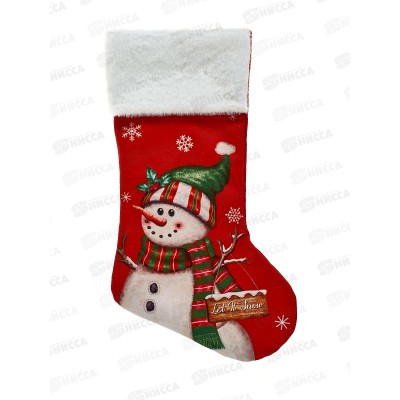 Носок новогодний "Снеговик" 19*34см 201-3579 Носок новогодний "Снеговик" 19*34см 201-3579