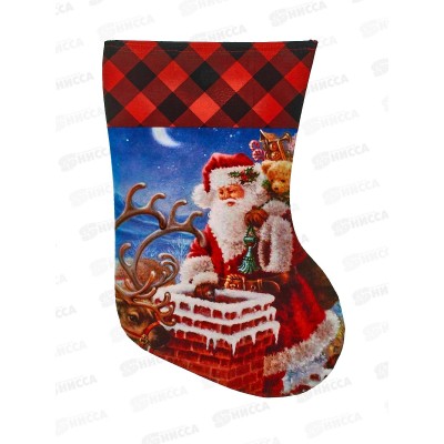 Носок новогодний "Доставка подарков" 25*35см 201-5246 Носок новогодний "Доставка подарков" 25*35см 201-5246