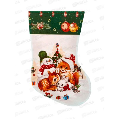 Носок новогодний "Лесные друзья" 25*35см 201-5247 Носок новогодний "Лесные друзья" 25*35см 201-5247