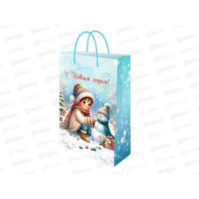 Пакет подарочный MI 14х20х6,5см (MS) Зимний день, ППК-2287 *12