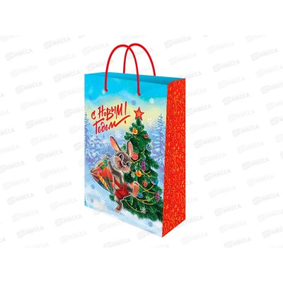 Пакет подарочный MI 14х20х6,5см (MS) Новогодний заяц, ППК-2288 *12