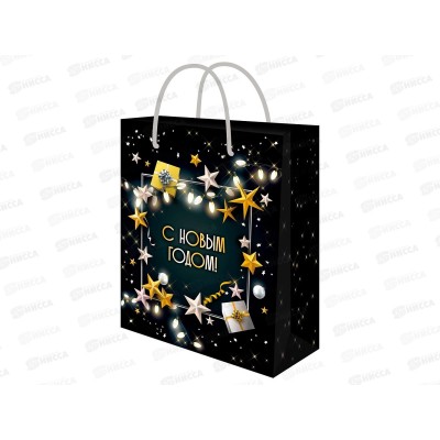 Пакет подарочный MI 18х23х10см (M) Звезды, ППК-2302  *12