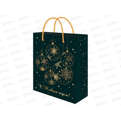 Пакет подарочный MI 18х23х10см (M) Зеленые шарики, ППК-2299  *12