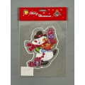 Наклейка на стекло  "Снеговик с подарками" 15*20см 185-0790
