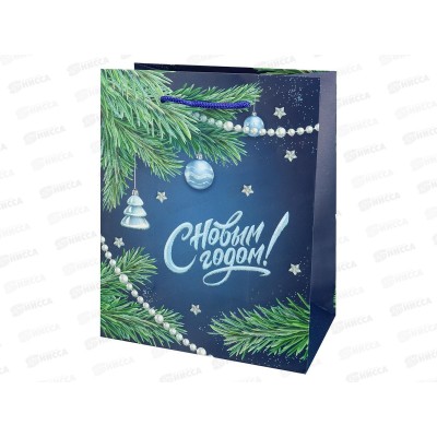 Пакет подарочный MI 18х23х10см (M) Новогодние бусы, ППК-2310*12