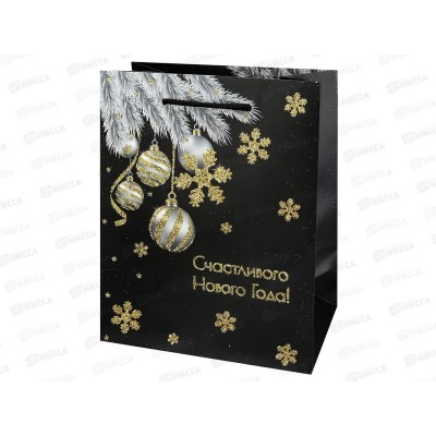Пакет подарочный MI 18х23х10см (M) Новогодние ветки, ППК-2304 *12