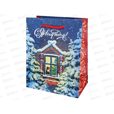 Пакет подарочный MI 18х23х10см (M) Новогодняя ночь, ППК-2303 *12