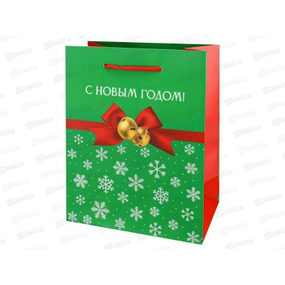 Пакет подарочный MI 18х23х10см (M) Снежинки, ППК-2309 *12