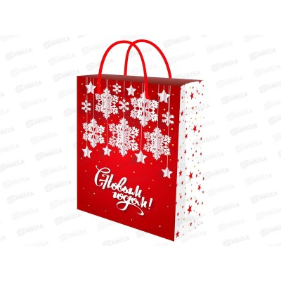 Пакет подарочный MI 18х23х8см (M) Снежинки ППК-2318 *12