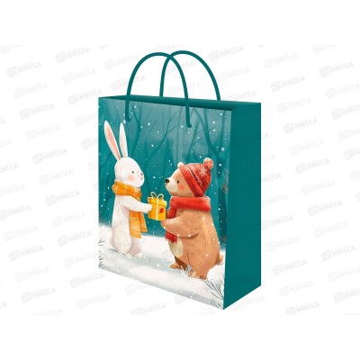 Пакет подарочный MI 18х23х8см (M) Заяц и медведь ППК-2315 *12