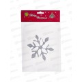 Наклейка на стекло  "Искристая снежинка" 15*20см серебро 107-6247