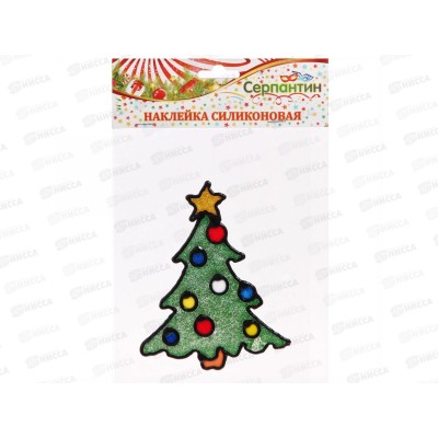 Наклейка на стекло  &quotЕлочка с шариками&quot 15*18см 196-300
