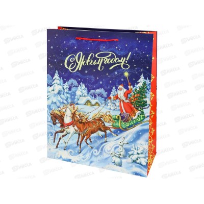 Пакет подарочный MI 31*40*12см Тройка коней, 190г, ППК-2364 *12
