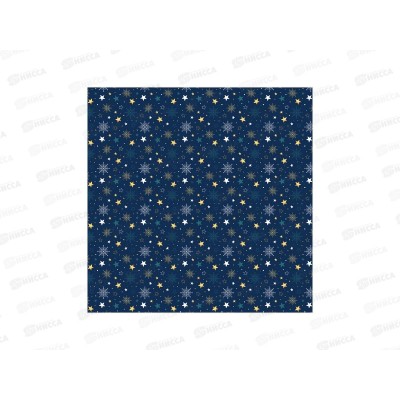 Бумага упаковочная MI Снежинки и звездочки (10л,70*100см) УБ-6140