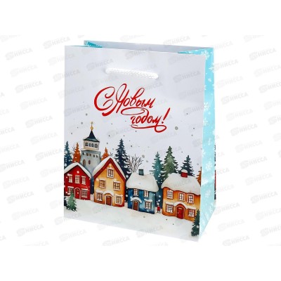 Пакет подарочный MI 11,5х14,5х6см (S) Домики ППК-2277 *12