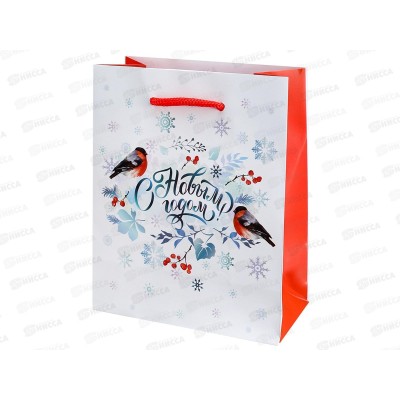 Пакет подарочный MI 11,5х14,5х6см (S) Снегири,157г,ППК-2272*12
