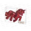 Елочное украшение Сказочный единорог 9*10см красный 916-0801
