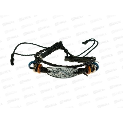 Браслет к/зам. плетёный с метал.накладкой №318