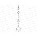 Подвеска &quotХрустальные снежинки&quot 26см серебро 259-250