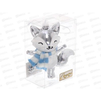 Елочная игрушка Веселый лисенок 8,8*13,5см серебро 916-1609 Елочная игрушка Веселый лисенок 8,8*13,5см серебро 916-1609