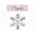 Подвеска "Морозная снежинка" 12см бел/серебро 916-2142