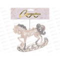 Подвеска "Морозная лошадка" 10см бел/серебро 916-2147 Подвеска "Морозная лошадка" 10см бел/серебро 916-2147