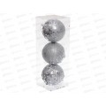 Набор елочных шаров 3шт &quotGLAME Блеск" 8см серебро 107-6260