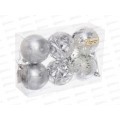 Набор елочных шаров 6шт "Вивальди" 6см серебро 201-5132 Набор елочных шаров 6шт "Вивальди" 6см серебро 201-5132