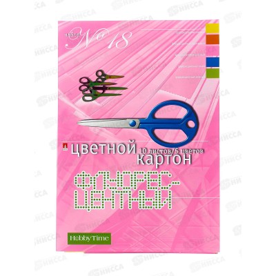 Цветной карт. А4 АЛЬТ 10л,5цв. Флуор, 11-410-40*35