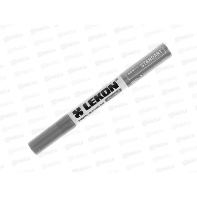 Маркер LEKON Standart строит. 4мм нитроэмаль, серебро *12/144/1296