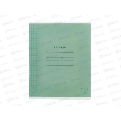 Тетрадь 12л клетка ПандаРог, плас. прозр. обложка, зеленая, 15-7872  *120