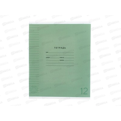 Тетрадь 12л лин. ПандаРог, плас. прозр. обложка, зеленая 15-7887  *120