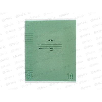 Тетрадь 18л лин. ПандаРог, плас. прозр. обложка, зеленая 15-7892  *120