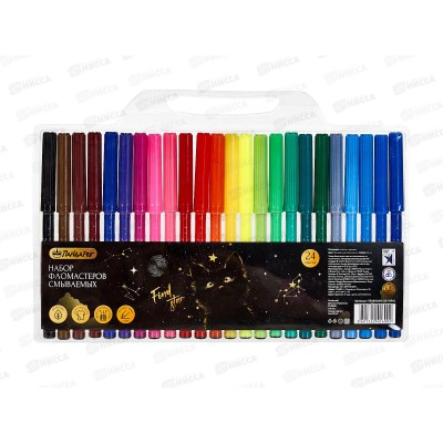 Фломастеры 24цв. ПандаРог &quotMystery Cat&quot смываемые, 15-7494   *12/144